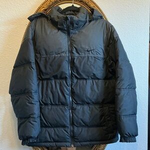 Vintage vtg Nike Black Quilted Puffer Jacket with Hood